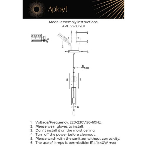 Подвесной светильник Aployt Izidora APL.337.06.01