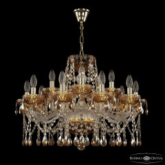 Подвесная люстра Bohemia Ivele Crystal 5413/10+5/240 G Amber/M-1G K721