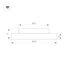 Потолочная люстра Arlight SP-ESTELY-R600-50W Warm3300-MIX (BK, 80 deg, 230V, TRIAC) 055365