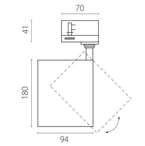 Трековый трехфазный светильник Quattro 20-55G с адаптером Lightstar Canno Pro C4406QT