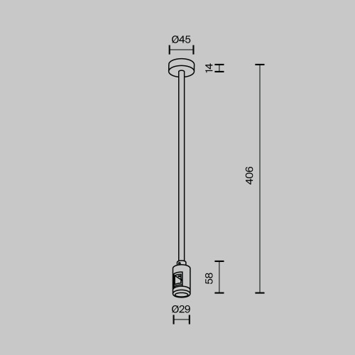 Крепление потолочное с вводом питания Maytoni Flarity TRA158C-BL1-PT