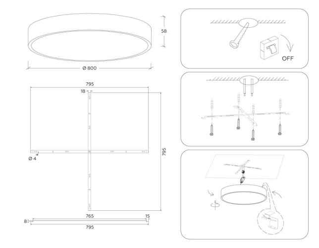 Потолочный светильник Ambrella Light Orbital Air Alum FV5540