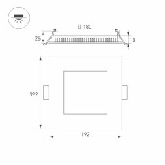 Встраиваемый светодиодный светильник Arlight DL-192x192M-18W Day White 021916