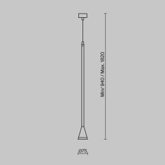 Подвесной светильник Maytoni Technical Pendant Arrow P064PL-01B-1