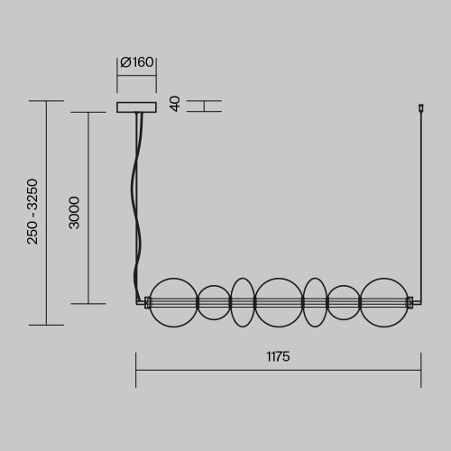 Подвесная люстра Maytoni Futuro MOD307PL-L40BS3K