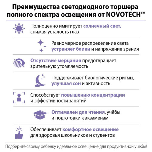 Торшер полного спектра Novotech Studi 359974