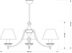 Люстра на штангера Kutek San Marino Lampshade SAN-ZW-3(P/A)CR