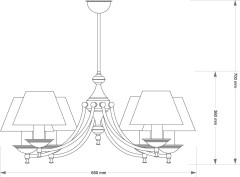 Люстра на штанге Kutek San Marino Lampshade SAN-ZW-6(P/A)CR