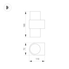Настенный светильник Arlight SP-Spicy-Wall-Twin-S180x72-2x6W Day4000 033264