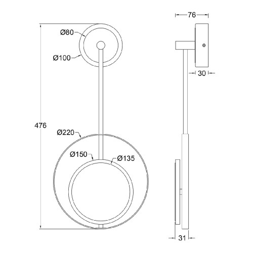Настенный светильник Escada Hypnosis 10206/SG LED Black/Gold