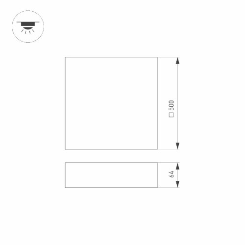 Потолочный светильник Arlight IM-QUADRO-EMERGENCY-3H-S500x500-54W Warm3000 (WH, 120 deg, 230V) 041042