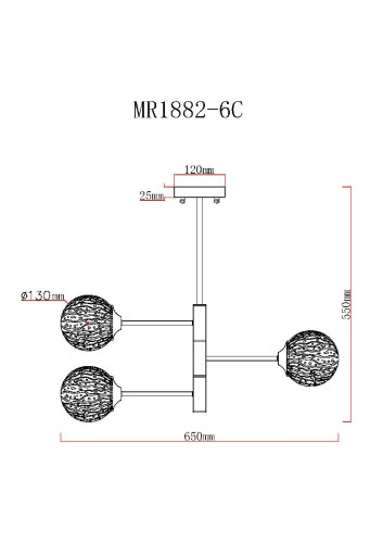 Люстра на штанге MyFar Camilla MR1882-6C