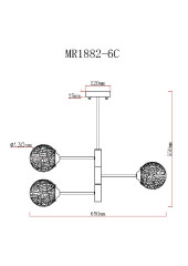 Люстра на штанге MyFar Camilla MR1882-6C