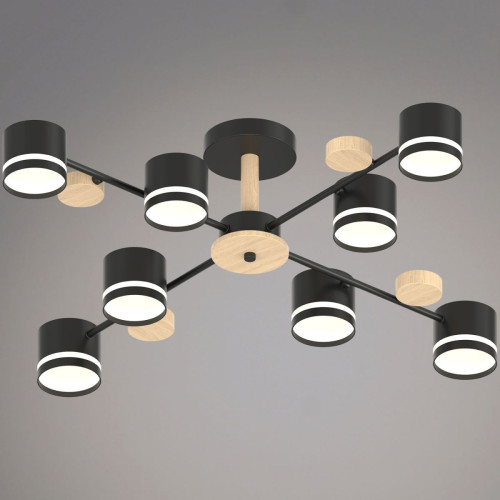 Люстра на штанге Reluce 68730-0.3-08 GX53 BK+WOOD