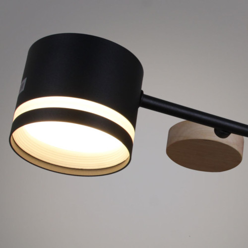 Люстра на штанге Reluce 68730-0.3-08 GX53 BK+WOOD