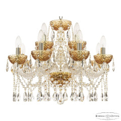 Подвесная люстра Bohemia Ivele Crystal 5413/8+4/200 G Amber/M-1F