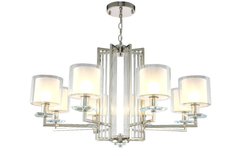 Подвесная люстра Crystal Lux Nicolas NICOLAS SP-PL8 NICKEL/WHITE