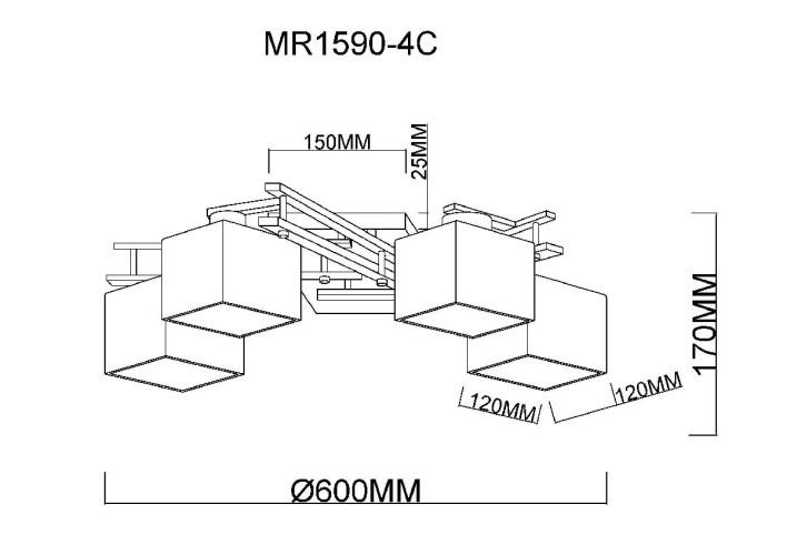 Потолочная люстра MyFar Bona MR1590-4C