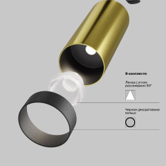 Трековый однофазный светильник Maytoni Focus Led TR021-1-12W3K-W-BBS