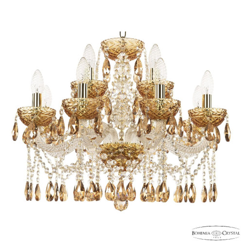 Подвесная люстра Bohemia Ivele Crystal 5413/8+4/200 G Amber/M-1F K777