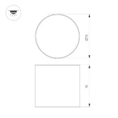 Накладной светильник Arlight SP-CYLINDO-R75-7W Day4000 (BK, 110 deg, 230V) 043965