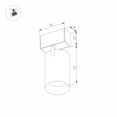 Трековый магнитный светильник Arlight MAG-SPOT-45-R85-7W Warm3000 (WH, 24 deg, 24V, DALI) 046586