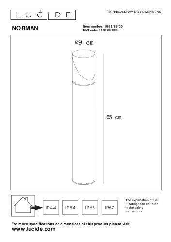 Ландшафтный светильник Lucide Norman 15806/65/30