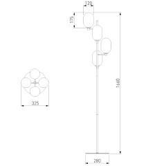 Торшер Eurosvet Loona 01161/4 латунь a065617