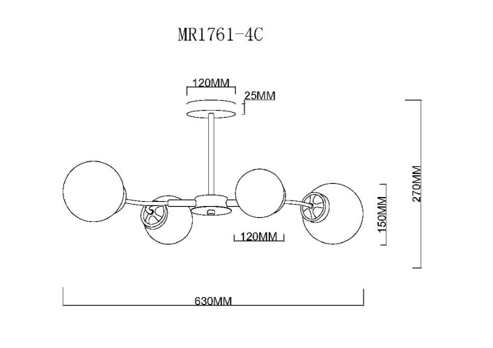Люстра на штанге MyFar Easy MR1761-4C