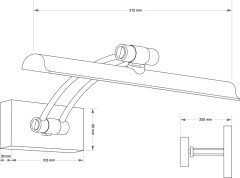 Подсветка для картин Kutek ELVE ELV-PODS-1(Z)380-KR