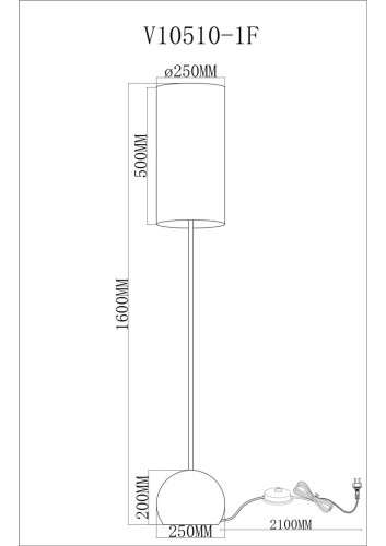 Торшер Moderli Flint V11590-1F