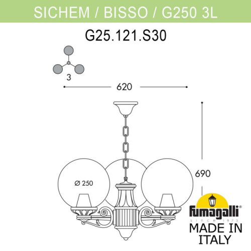 Уличный светильник Fumagalli G25.120.S30.AYE27