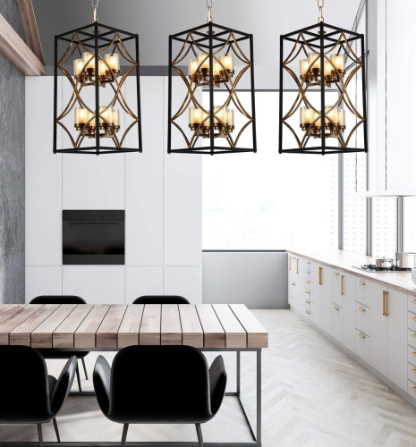 Подвесная люстра Lumina Deco Quadrato LDP 1223-8 BK+MD