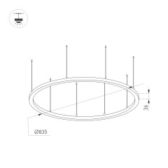 Подвесной светильник Arlight SP-Line-Hang-Arc-O3535-D800-65W Warm3000 034004(1)