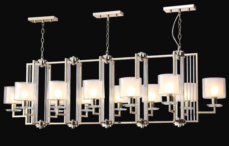 Подвесная люстра Crystal Lux NICOLAS SP12 L1600 GOLD/WHITE