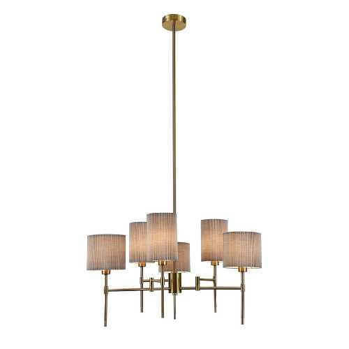 Люстра на штанге Indigo Plisse 13033/6R Brass V000536