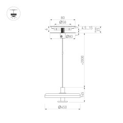 Подвесной светильник Arlight SP-KOTARO-R450-12W Warm3000 (BG-BG, 36 deg, 230V, TRIAC) 057227