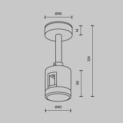 Крепление потолочное с прямым коннектором питания Maytoni Flarity TRA156C-IPC1-B
