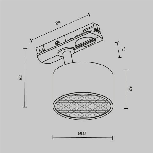 Трековый однофазный светильник Maytoni Glare TR225-1-GX53-B