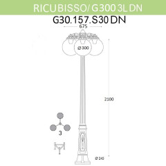 Уличный фонарь Fumagalli Ricu Bisso/G300 3Ldn G30.157.S30.BZE27DN