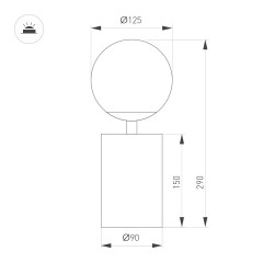 Настольная лампа Arlight SP-ORNELLA-TAB-L290-R125-6W Warm3200-MIX (GD, 300 deg, 230V, TOUCH-DIMM) (IP20 Металл) 059533