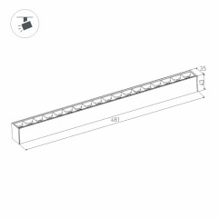 Трековый магнитный светильник Arlight MAG-LASER-45-L480-18W Day4000 (BK, 15 deg, 24V, DALI) 046542