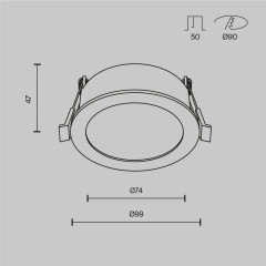 Встраиваемый светильник Maytoni Technical Downlight Orb DL130-GX53-B