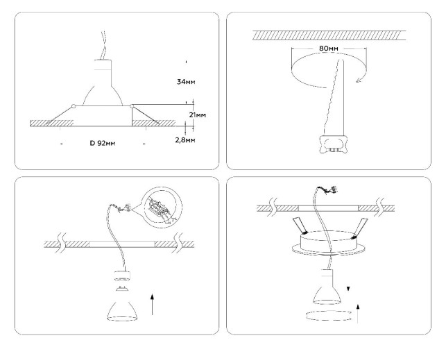 Встраиваемый светильник Ambrella Light Standard Tech A8922
