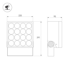 Прожектор Arlight ALT-BLOCK-S220x220-50W Day4000 (GR, 60 deg, 230V) 055261