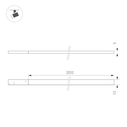 Трековый магнитный светильник Arlight MAG-MICROCOSM-FLAT-ELASTIC-L2000-16W Warm3000 (BK, 100 deg, 24V) 043250
