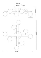 Потолочная люстра Arte Lamp Gemini A2243PL-8BK