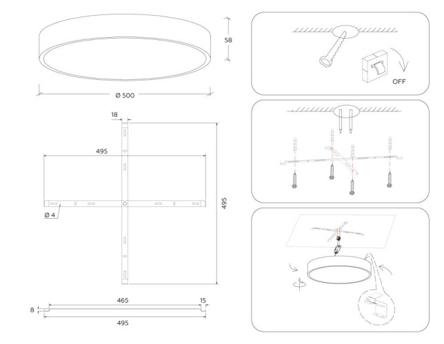 Потолочный светильник Ambrella Light Orbital Air Alum FV5531
