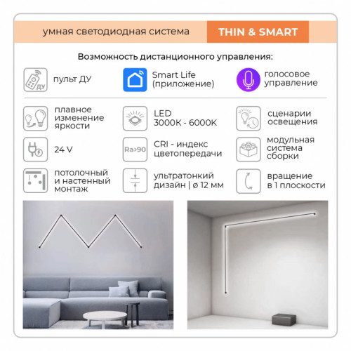Настенно-потолочный светильник IMEX Thin & Smart IL.0060.5000-500-WH