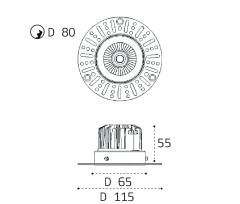 Встраиваемый светильник Italline IT02-028 black 3000K